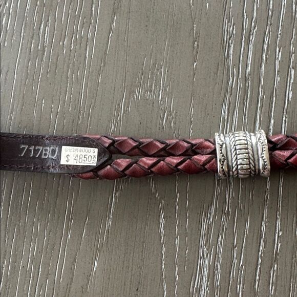 Justin Boots VNTG 1996 Brown Leather Belt Silver Buckle Conchos Western Size 28 - Picture 12 of 16